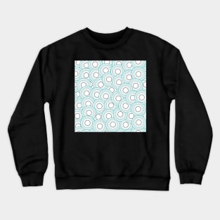 white circles with cyan large Crewneck Sweatshirt